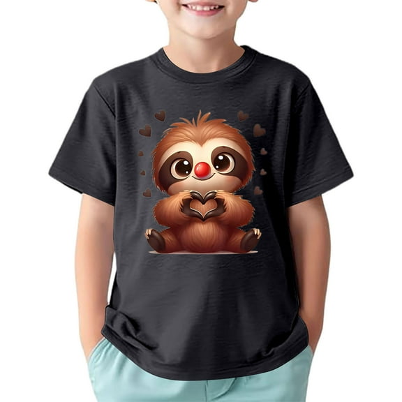 Tiijoy Boys Cute Animal Print Graphic Tee Short Sleeve Round Neck T-Shirt Top, Sizes 4-12