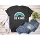 thumbnail image 3 of IRISGOD Be Kind Tank Tops Casual Manga Corta Arco Iris Inspirational Graphic Tees Tops Zhivalor HMYH046-5, 3 of 5