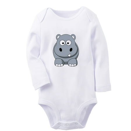 

iDzn® Little Baby Cute Rompers Newborn Babies Unisex Bodysuits Infant Animal Rhino Graphic Jumpsuits Toddler Kids Long Sleeve Oufits (White 6-12 Months)