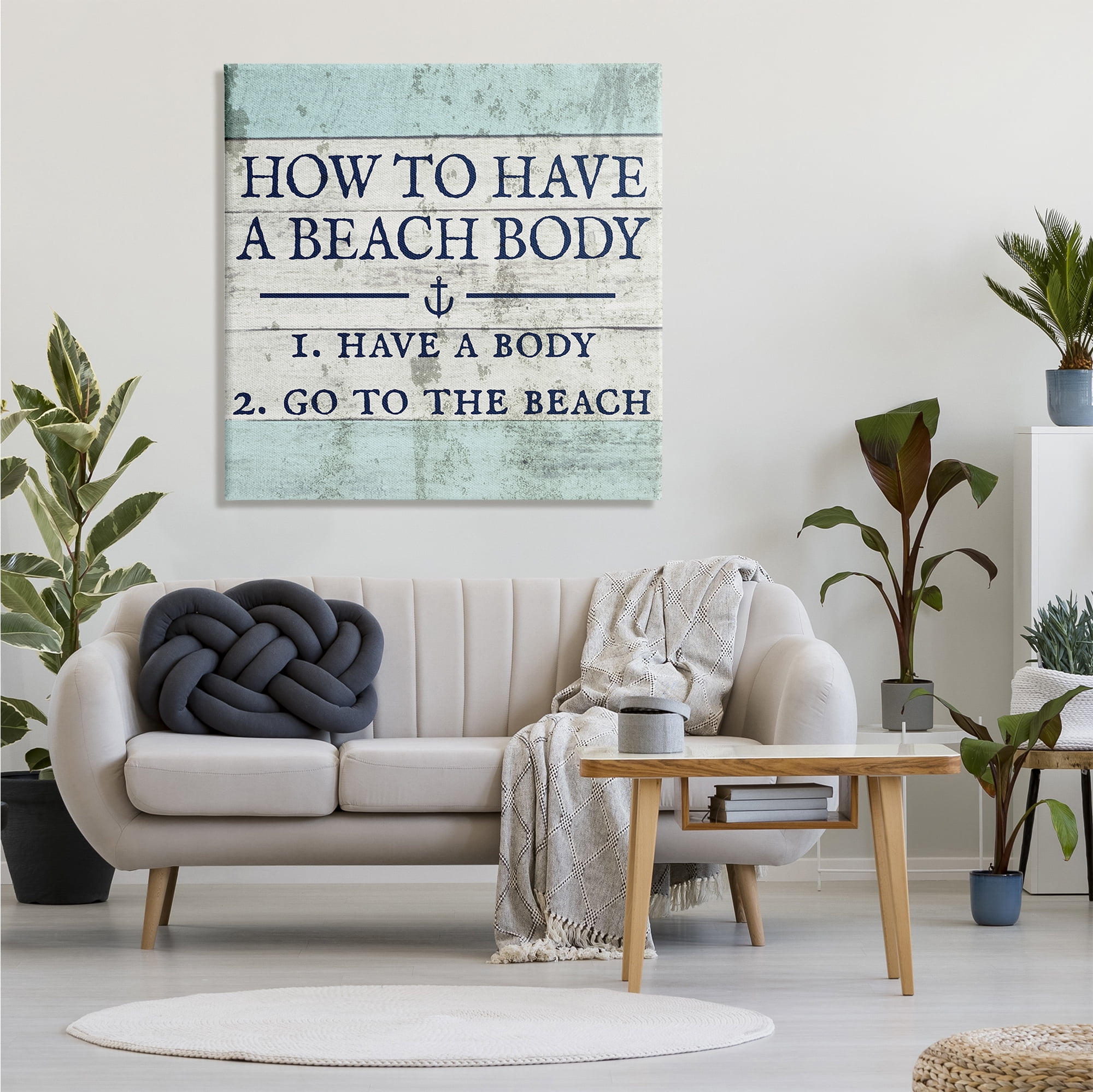Stupell Industries How to Have a Beach Body, 36 x 36,Design by Daphne Polselli