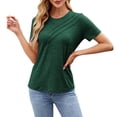 thumbnail image 1 of Icvfdpl Womens T Shirts Slim Fit Short Sleeve With Button Design Striped Pattern Top Casual Wear Outwear Skin-Friendly Xl, 1 of 5