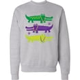 thumbnail image 2 of Inktastic Mardi Gras Holiday Alligators Adult Sweatshirt, 2 of 4