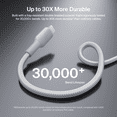 thumbnail image 5 of Belkin 5ft. USB-C Cable with Lightning Connector + Strap, Silver, 5 of 9