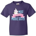 thumbnail image 3 of Inktastic Most Magical Middle Sister- Cute Unicorn Youth T-Shirt, 3 of 5