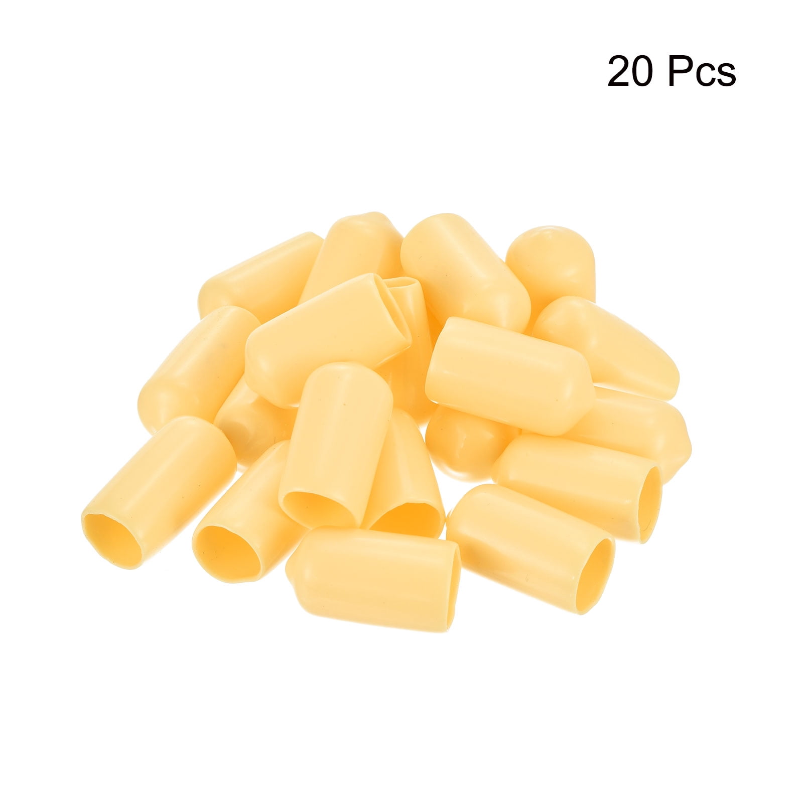 Uxcell 20pcs Round Rubber End Caps 0.47" Beige Vinyl Cover Screw Thread Protectors