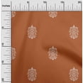 thumbnail image 1 of oneOone Silk Tabby Orange Fabric Ethnic Block Craft Projects Decor Fabric Printed By The Yard 42 Inch Wide, 1 of 4