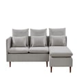 thumbnail image 5 of DEELLEEO Sectional sofa with reversible reclining chair, water ripple suede L-shaped sofa with chaise longue, sectional sofa for living room (gray), 5 of 5