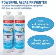 Doheny's Algaecide 60 Liquid Pool Algaecide, Pro-Grade, Metal-Free, Non-Foaming, No Stains or Clouding, Prevents All Algae, 40 oz