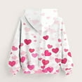 thumbnail image 4 of HUITKMM Girls Fashion Heart Print Hooded Sweatshirt Cute Valentine Day Tops for Teen and Tween Outfits, 4 of 4
