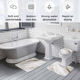 thumbnail image 6 of White Gold Marble Bathroom Rugs Set Abstract Cracked Stone Texture Impressionist Non Slip Absorbent Soft Bath Mats 3 Piece Set with Bathroom Rug, U-Shaped Floor Mat, Toilet Seat Cover Small Size, 6 of 9