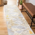 thumbnail image 3 of World Rug Gallery  Geometric Modern Area Rug Yellow 2'x7' Runner 6' Runner, 8' Runner Runner, Indoor Entryway, Kitchen, Bedroom Ivory, Grey Runner,, 3 of 7
