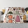 thumbnail image 1 of Fotbe Vintage Coffee Manta de Franela con Estampado, Manta Ultrasuave para Cama, Sofá, Auto, Hipoalergénica y Antibolitas-50"x40", 1 of 6