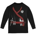 thumbnail image 1 of Halloween Red Clan Ninja Assassin Costume Youth Long Sleeve T Shirt Black YMD, 1 of 2