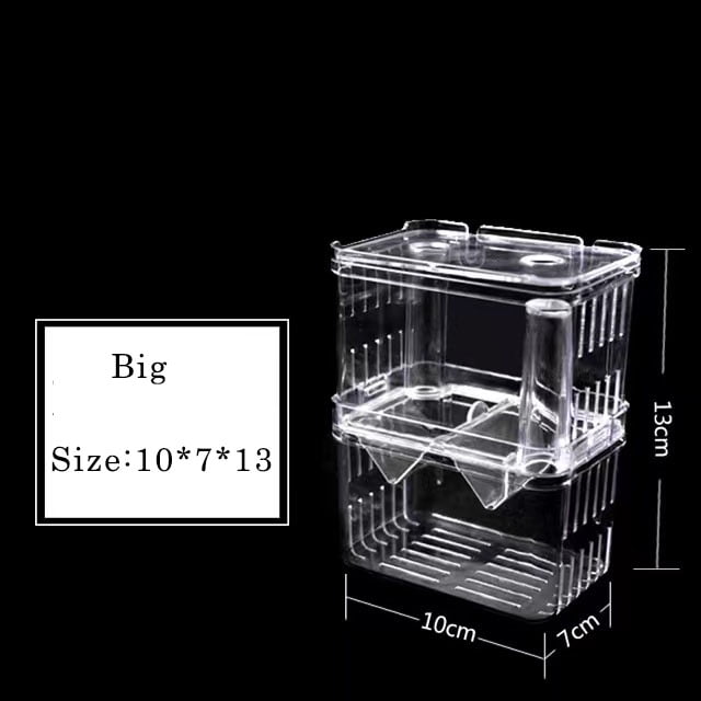 Double-Deck Clear Fish Breeding Isolation Box Aquarium Breeder Fish ...