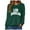 Dark Green, variant on GEWSEY Women's Long Sleeve Tops Graphic Tee Casual Loose Crew Neck T Shirts (Sky Blue, 3XL)