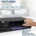 Pyle Home Theater Wireless BT Streaming Receiver Amplifier with FM/USB