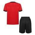 thumbnail image 3 of Alvivi Children's 2Pcs Quick-Dry Short Sleeve T-Shirt+ Shorts Activewear Set Breathable Basketball Football Sports Suit Red 7-8, 3 of 7