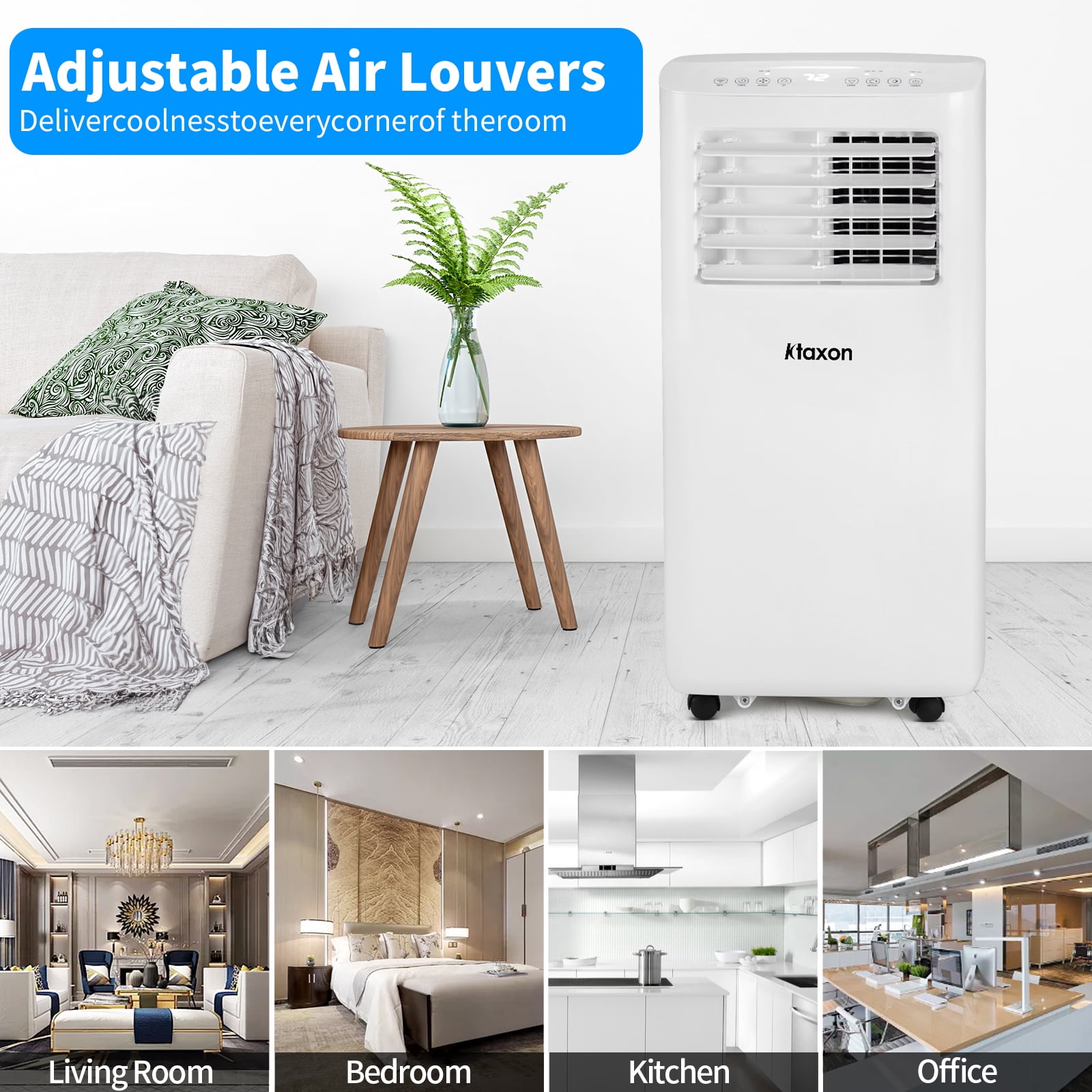 Ktaxon WiFi Enabled 7100BTU (10000BTU ASHRAE) Portable Air Conditioner & Dehumidifier Function With Remote Control & Window Kit