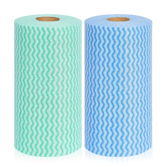 2 Rolls of 100 Sheets,Reusable Cleaning Wipe, Household &Kitchen Towels,Disposable Cleaning Cloth, Dish Cloth Dish Towels Dish Rags Reusable Kitchen Paper Towels, Wash Towels