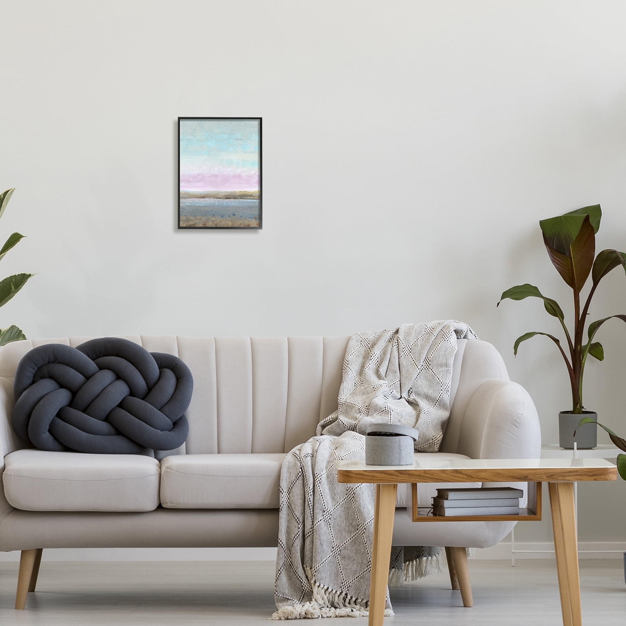 Stupell Industries Purple Sky Pond Nature Landscape Coastal Painting Black Framed Art Print Wall Art