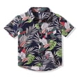 thumbnail image 2 of JAJAHO Boys Girls Hawaiian Shirts For Kids Button Down Tropical Print Short Sleeve Lapel Shirt Casual Summer Beach Vacation Clothes Ages 1-6 Years Versatile Tops, 2 of 9