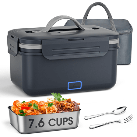 Monteka Cordless Electric Lunch Box for Adults, Rechargeable Heated Lunch Box with Scheduled Heating, Portable Food Warmer with Memory Function & Automatic Keep Warm, Christmas White Elephant Gifts