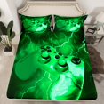 thumbnail image 2 of Homewish Green Gamepads Twin Sheet Sets 3pcs for Kids Children Boys,Abstract Lightning Twin Fitted Sheet Microfiber,Video Game Breathable Flat Sheet,Super Cozy Room Decor, 2 of 7