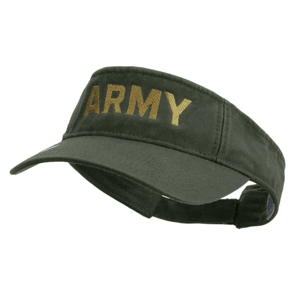 Wording of US Army Embroidered Pro Style Twill Washed Visor - Olive OSFM