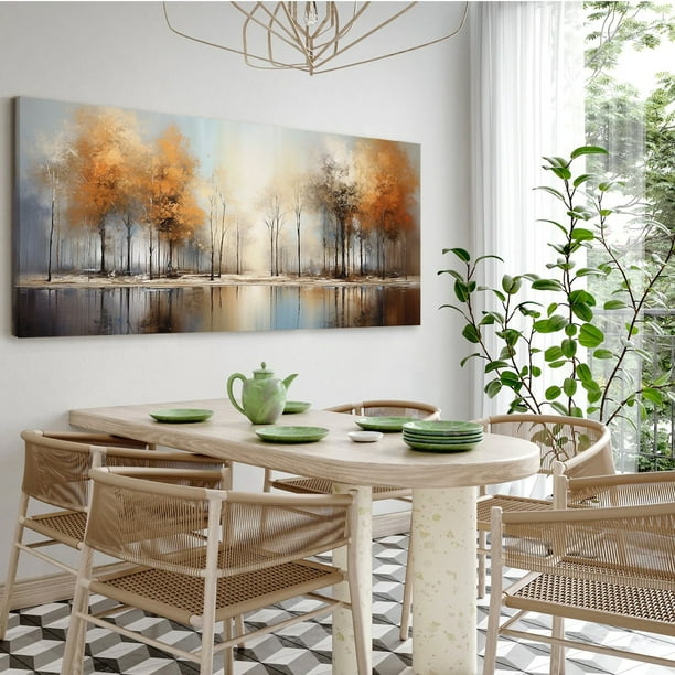 Cuadro Decorativo Canvas Arboles Colores Tipo Óleo Hd Grande No Sintetico De Galeria