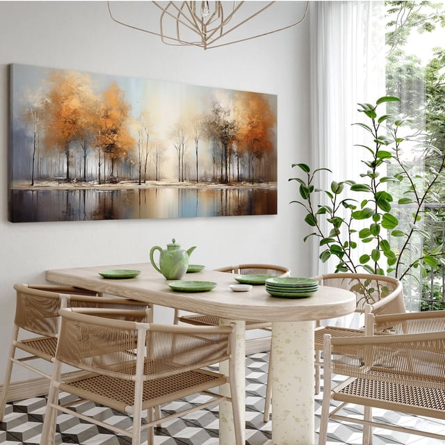 Cuadro Decorativo Canvas Arboles Colores Tipo Óleo Hd Grande No Sintetico De Galeria
