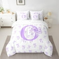 thumbnail image 2 of Castle Fairy Girls Monogrammed Letter 7-Piece Bedding Comforter Set,Purple Bow King Bedding Sets,Dreamy Princess Ultra Soft Bed Sheets,Super Cozy Room Decor, 2 of 8
