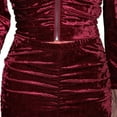 thumbnail image 3 of Akmipoem Womens 2 Piece Velour Tracksuit Ruched Front Top Zip up Jacket Velvet Joggers Sweatsuit, 3 of 5