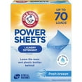 thumbnail image 1 of Arm & Hammer Power Sheets Laundry Detergent, Fresh Breeze, 70 Loads, 35 Count, 1 of 9