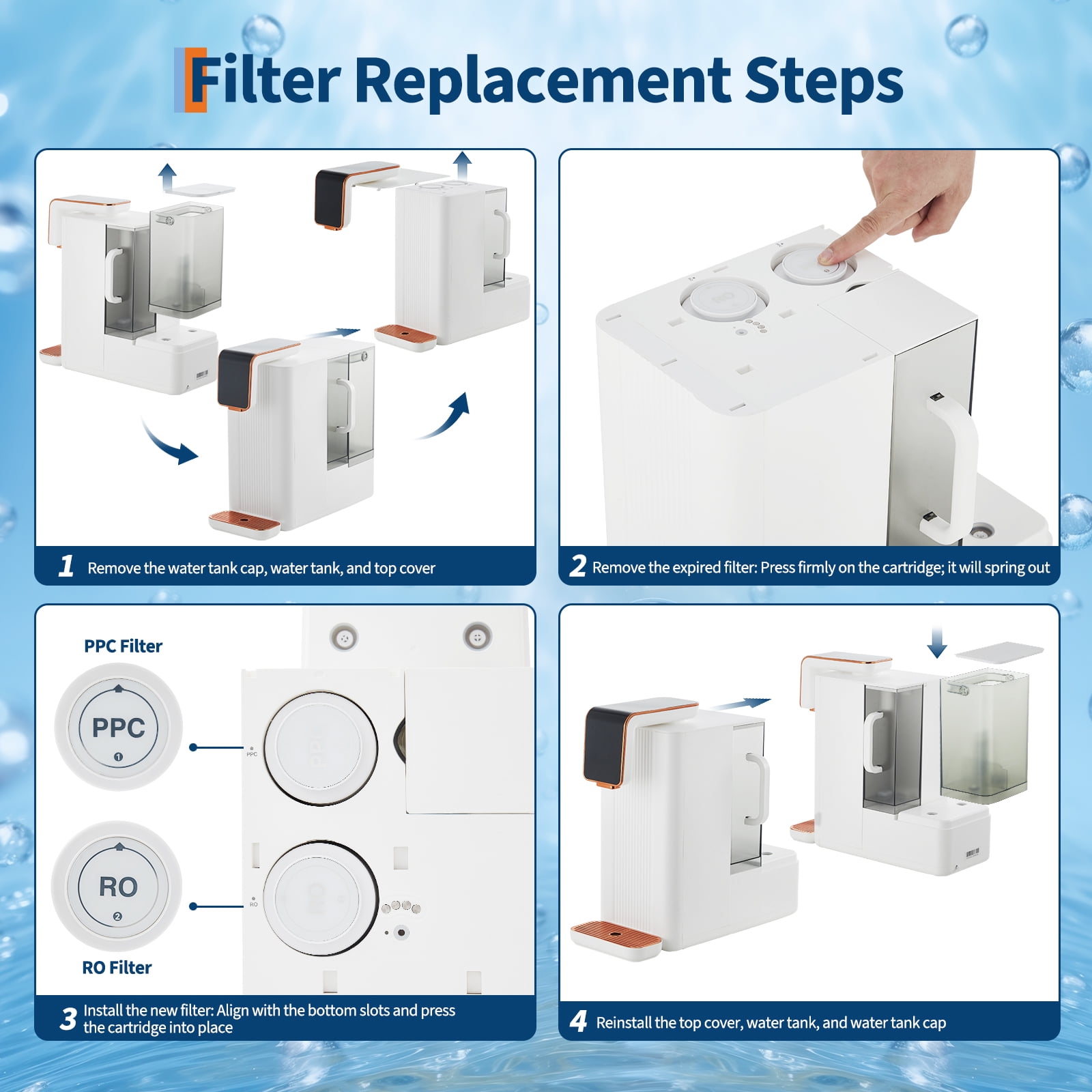 Under-Sink Tankless Reverse Osmosis Water Filter, Reverse Osmosis System, 600 GPD Water Filter, 2:1 Pure to Drain/Under Sink RO System/7 Stage Filtration for Home Office