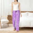 thumbnail image 5 of Uemuo Lilac Glittering Pattern Women's Wide Leg Palazzo Lounge Pants with Pockets Light Weight Loose Comfy Casual Pajama Pants-Medium, 5 of 9
