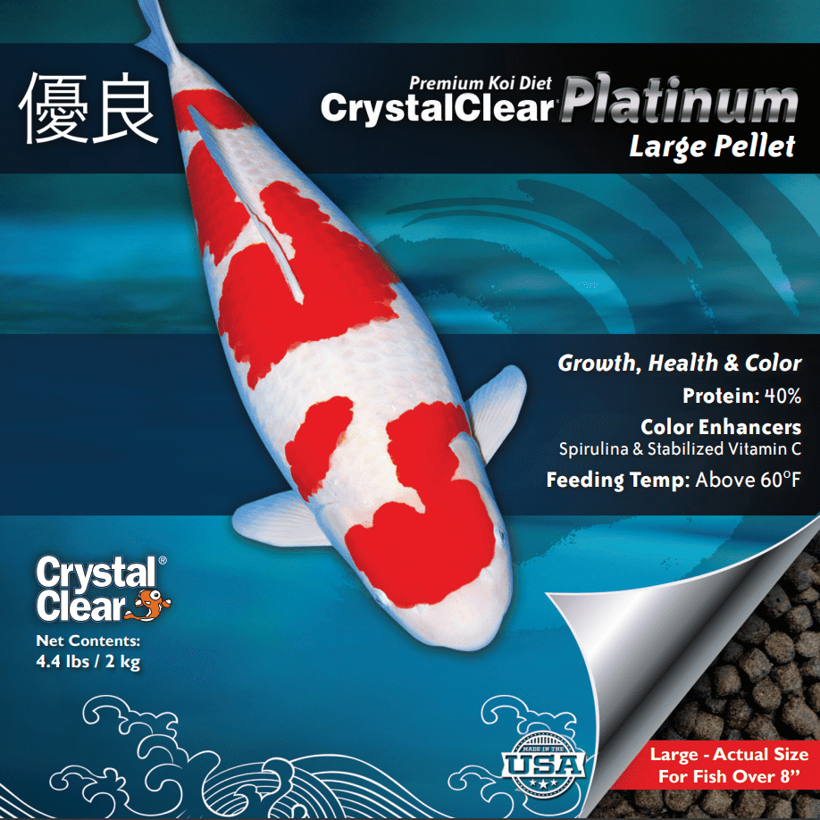 CrystalClear Platinum Rapid Growth Koi Fish Food, 5mm Pellets, 4.4 Pounds