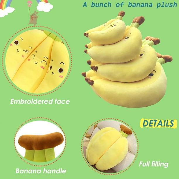 Almohada gigante de peluche de platano un monton de platanos rellenos almohada de peluche de platano regalo para cumpleanos dia de San Valentin Navidad amarillo 17 7 pulgadas Walmart en linea