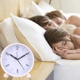 thumbnail image 5 of Silent small alarm clock with night light, battery powered, simple design for bedroom, bedside, desk - off-white, 5 of 5