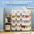 thumbnail image 6 of Toy Storage Organizer - Toy Organizers and Storage with Bookshelf, Toy Storage Shelf with 3 Shelves and 12 Storage Bins, Kids Bookshelf and Toy Storage for Kids Room, Playroom,&nbsp;, 6 of 7