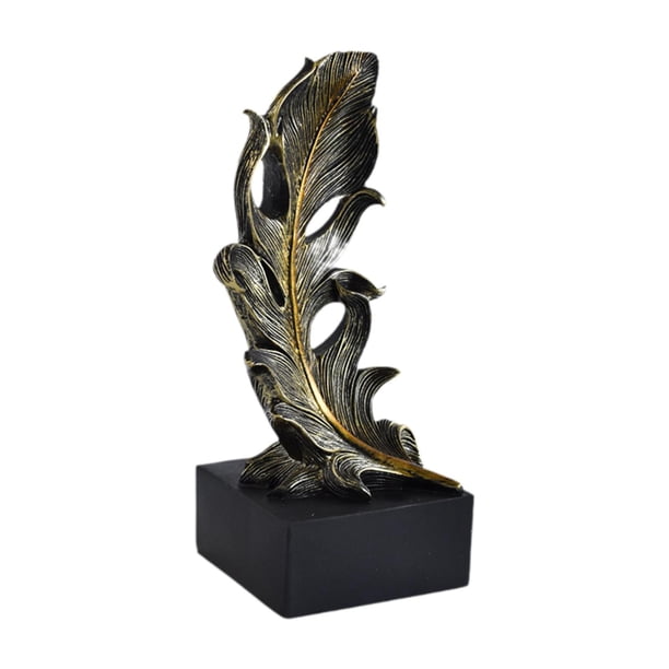 Figura de pluma, estatua de pluma, colección de decoración, adorno creativo único Bronce 95x82x21cm