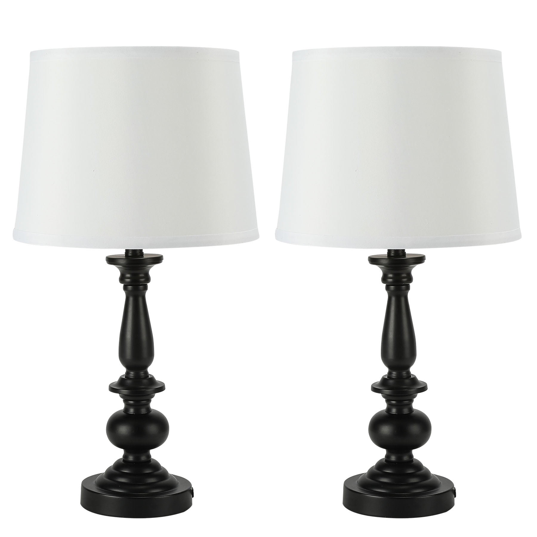 Table Lamp Set 2 Traditional Vintage Desk Lamps on Nightstand Bedroom
