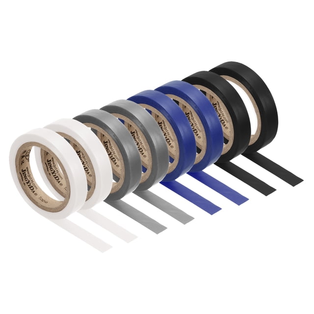 Uxcell 26Ft Tennis Racket Badminton Racquet Grip Finishing Tapes, Grey/Black/White/Blue 8 Pack