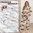thumbnail image 4 of Renewold Sweatsuits Women 2 Piece Outfit Fall Outfits Long Sleeve Mockneck Sweatshirts and Wide Leg Drawstring Lounge Pants Set Sportswear, Dachshund Coffee Beans Paw Print, XS, 4 of 7