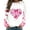 #016-Hot Pink, variant on Craaazy Women's Valentines Day Tshirt Crew Neck Long Sleeve Shirts with Hearts Graphic Gifts