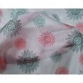 thumbnail image 4 of oneOone Silk Tabby Fabric Spiral & Floral Block Print Fabric By Yard 42 Inch Wide, 4 of 4