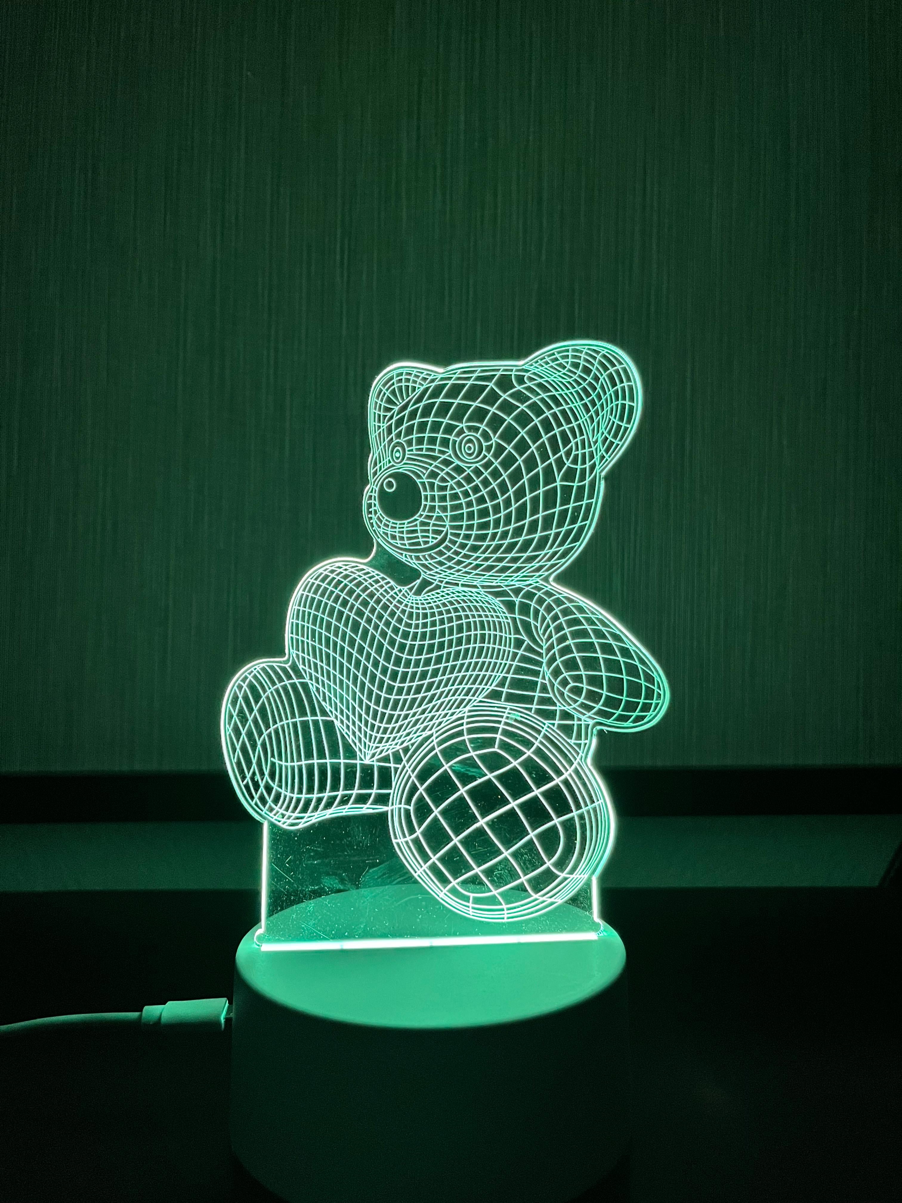 3D LED Teddy Bear Night Light Lamp