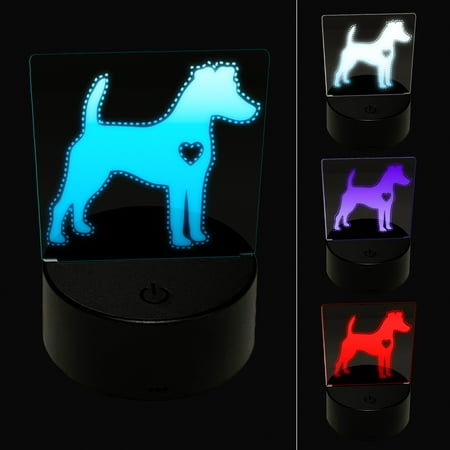 

Smooth Fox Terrier Dog with Heart LED Night Light Sign 3D Illusion Desk Nightstand Lamp