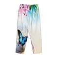 thumbnail image 5 of Balery Butterfly In Blossoms Zen print Women's Pajama Pants,Ultra Lightweight Pjs,Lounge Pant-X-Large, 5 of 9