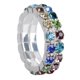 thumbnail image 3 of s de cristal de 12 piezas de acero inoxidable para mujeres y hombres de de Multicolor Zulema Anillo de cristal elástico elástico, 3 of 8