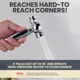 thumbnail image 3 of Wowow Chrome Double Handle High-Arc Widespread Deck Mounted kitchen faucet filter for kitchen sink With Side Spray in Brass, 3 of 7
